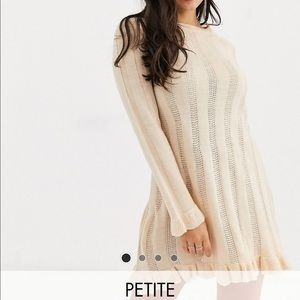 Miss Selfridge Petite knitted swing dress in Oatmeal (Sz.6) - Retail $69